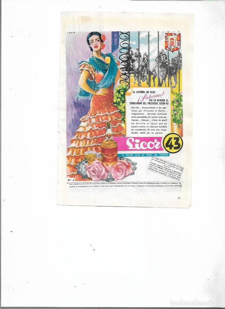 Collezionismo: A&Ntilde;O 1956 RECORTE PRENSA PUBLICIDAD BEBIDAS LICOR 43 SEVILLA COLECCIONABLE PUBLICIDAD LANZA
