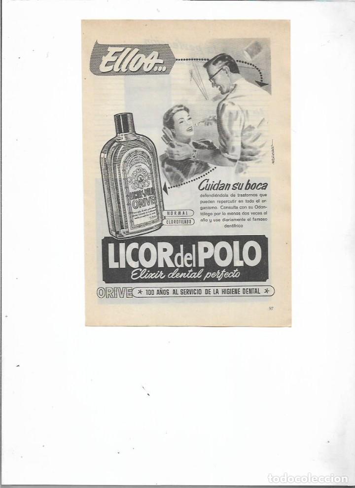 Collectionnisme: A&Ntilde;O 1956 RECORTE PRENSA PUBLICIDAD ELIXIR DENTAL LICOR DEL POLO ORIVE