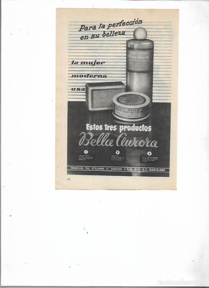 Collectionnisme: A&Ntilde;O 1956 RECORTE PRENSA PUBLICIDAD COSMETICA PRODUCTOS BELLA AURORA BELLEZA