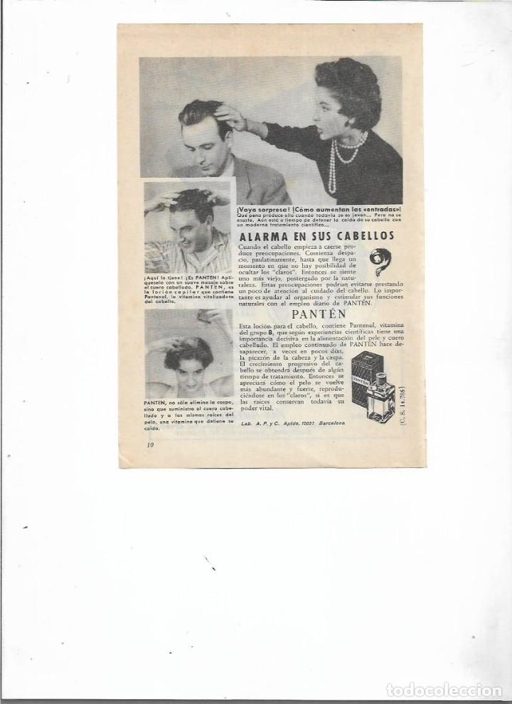 Collectionnisme: A&Ntilde;O 1956 RECORTE PRENSA PUBLICIDAD VITAMINA PARA EL CABELLO PANTEN PRODUCTOS PARA EL PELO