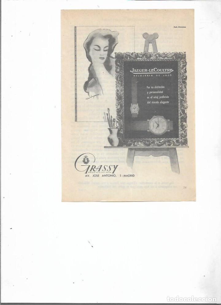 Collectionnisme: A&Ntilde;O 1956 RECORTE PRENSA PUBLICIDAD JOYERIA GRASSY MADRID RELOJ RELOJERIA DE LUJO