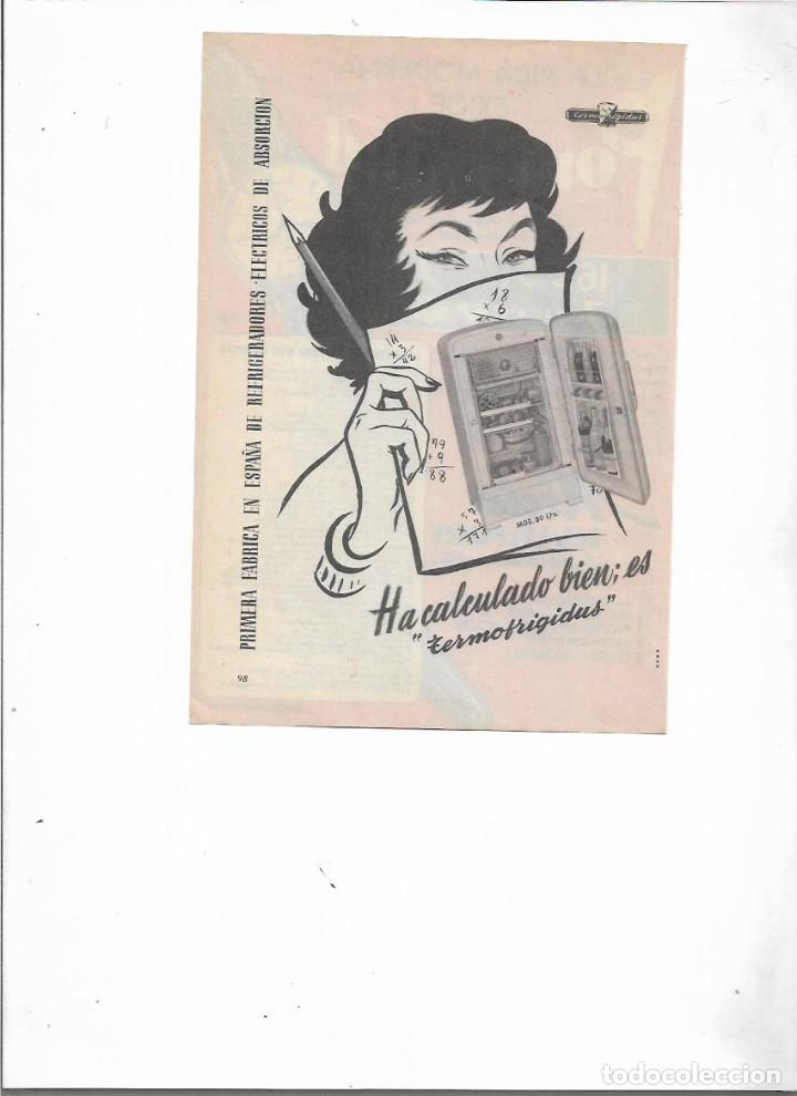 Collectionnisme: A&Ntilde;O 1956 RECORTE PRENSA PUBLICIDAD TERMOFRIGIDUS REFRIGERADOR SIN MOTOR NEVERA ELECTRODOMESTICOS