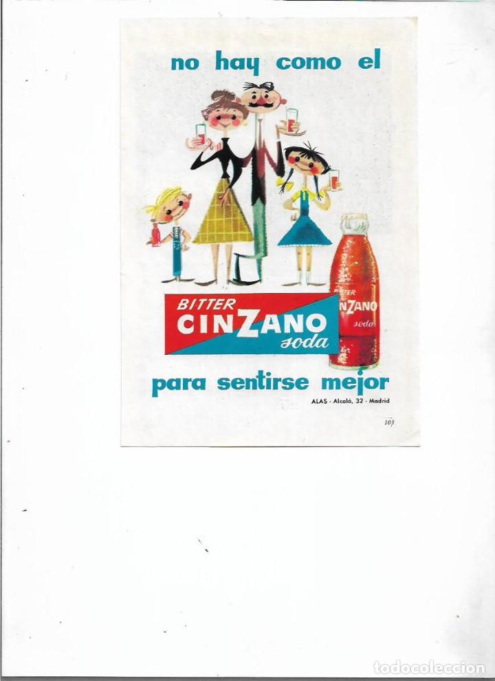Collectionnisme: A&Ntilde;O 1956 RECORTE PRENSA PUBLICIDAD BEBIDAS BITTER CINZANO SODA
