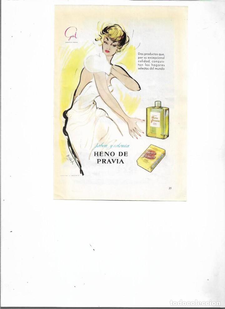 Coleccionismo: A&Ntilde;O 1956 RECORTE PRENSA PUBLICIDAD COLONIA PASTILLA DE JABON HENO DE PRAVIA PERFUMERIA GAL