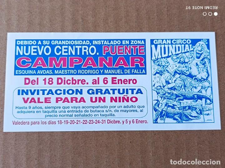Coleccionismo: INVITACI&Oacute;N GRAN CIRCO MUNDIAL - VALENCIA