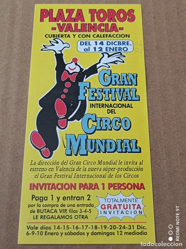 Coleccionismo: INVITACI&Oacute;N GRAN FESTIVAL INTERNACIONAL DEL CIRCO MUNDIAL - VALENCIA A&Ntilde;O 2002