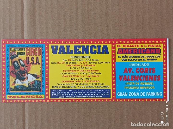 Coleccionismo: INVITACI&Oacute;N CIRCO AMERICANO - VALENCIA - Foto 1