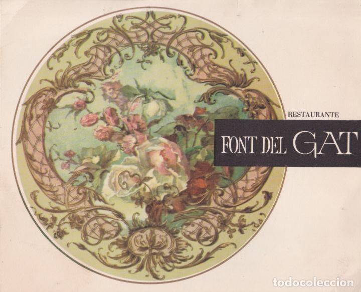 Coleccionismo: D&Iacute;PTICO - CARTA / MINUTA RESTAURANTE FONT DEL GAT - BARCELONA - 5 - MAYO - 1968