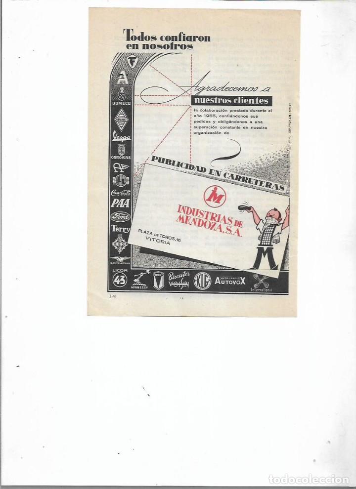 Sammelleidenschaft Papier: A&Ntilde;O 1956 RECORTE PRENSA PUBLICIDAD EN CARRETERAS INDUSTRIAS DE MENDOZA VITORIA