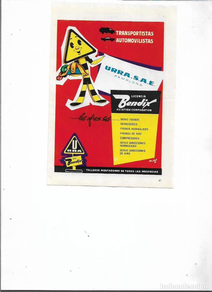 Sammelleidenschaft Papier: A&Ntilde;O 1957 RECORTE PRENSA PUBLICIDAD URRA SERVO FRENOS DIRECCIONES COCHE PAMPLONA LICENCIA BENDIX