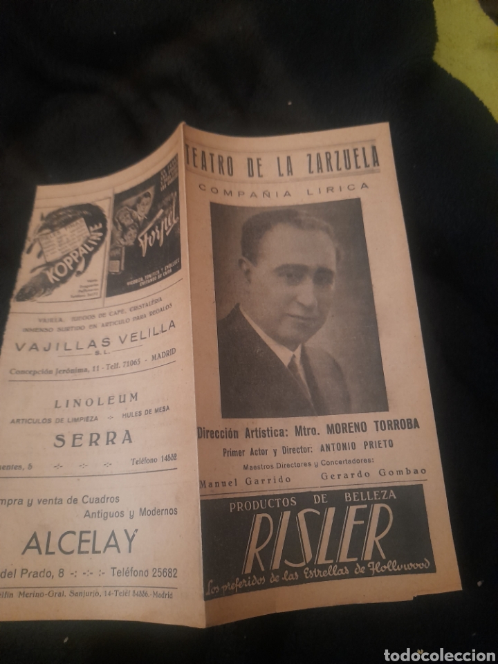Antiguo programa del Teatro de la Zarzuela de 1945