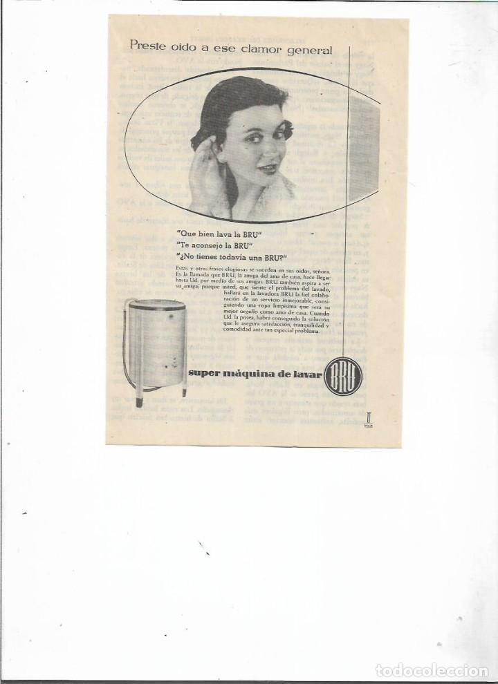 Sammelleidenschaft Papier: A&Ntilde;O 1957 RECORTE PRENSA PUBLICIDAD BRU LAVADORA ELECTRODOMESTICOS MAQUINA DE LAVAR