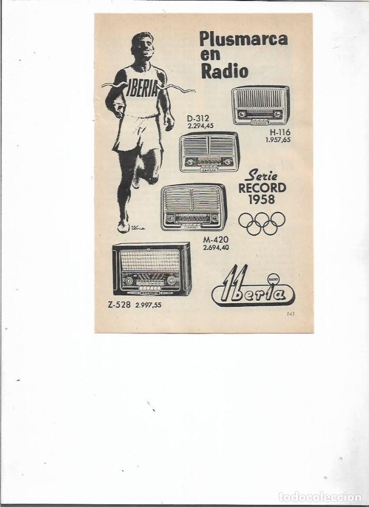 Coleccionismo: A&Ntilde;O 1957 RECORTE PRENSA PUBLICIDAD IBERIA RADIO SERIE RECORD