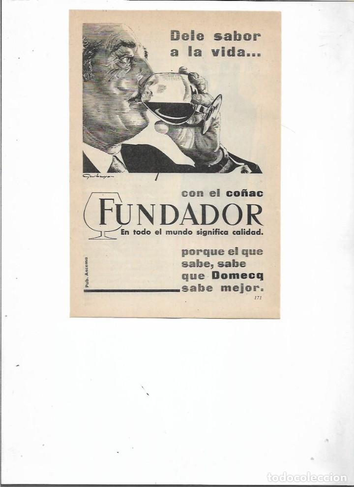 Coleccionismo: A&Ntilde;O 1957 RECORTE PRENSA PUBLICIDAD BEBIDAS FUNDADOR CO&Ntilde;AC SECO PEDRO DOMECQ