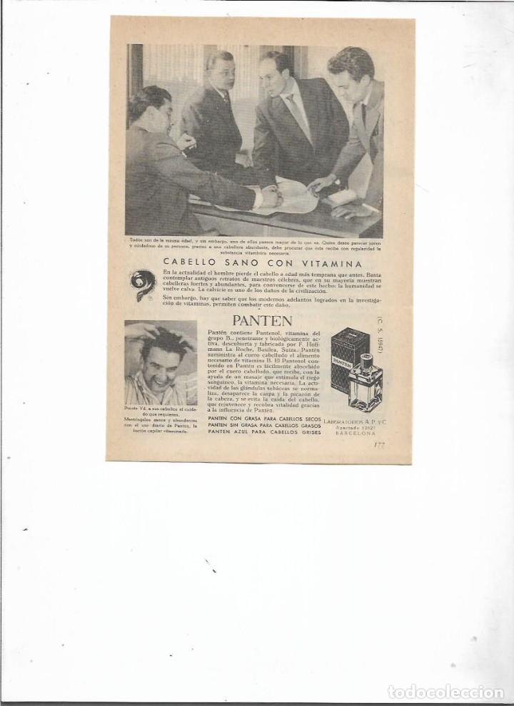 Coleccionismo: A&Ntilde;O 1957 RECORTE PRENSA PUBLICIDAD PANTEN TRATAMIENTO LOCION CAPILAR VITAMINADA CUIDADO CABELLO PELO