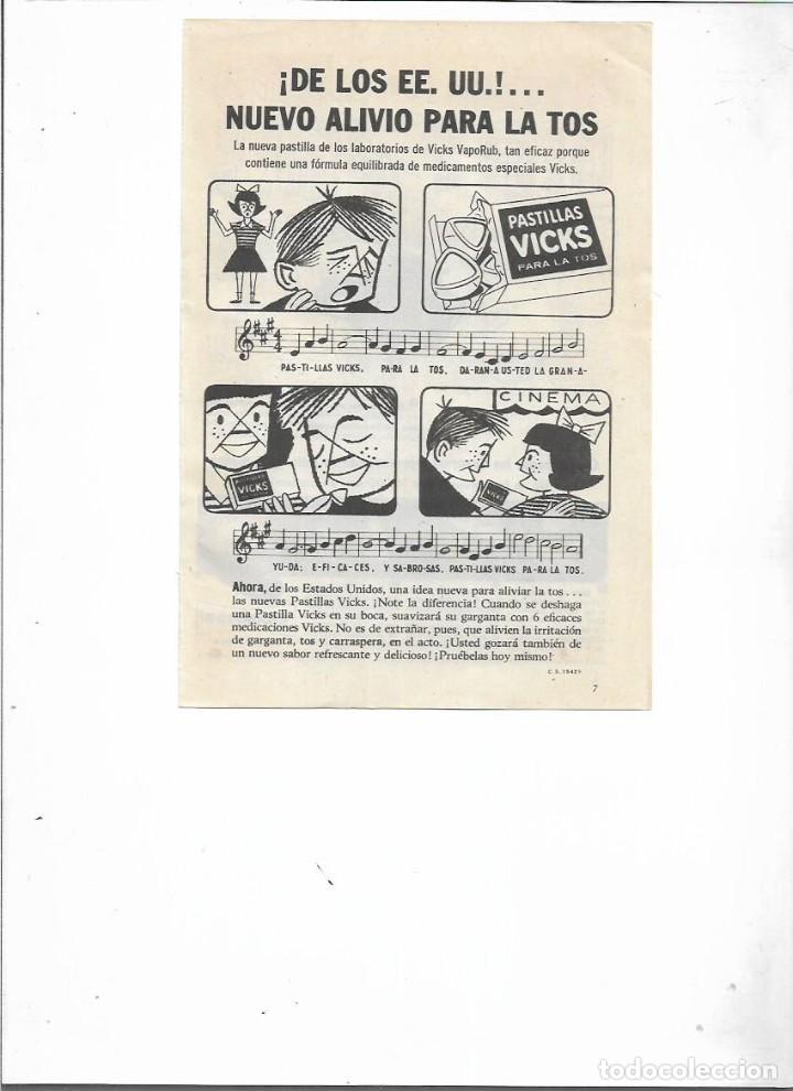 Coleccionismo: A&Ntilde;O 1957 RECORTE PRENSA PUBLICIDAD VICKS VAPORUB PASTILLAS PARA LA TOS