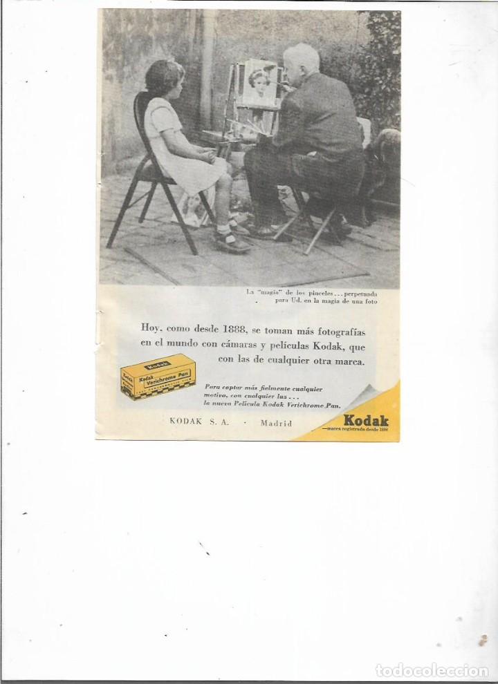 Coleccionismo: A&Ntilde;O 1957 RECORTE PRENSA PUBLICIDAD KODAK FOTOGRAFIA PELICULAS KODAK CARRETE FOTOS