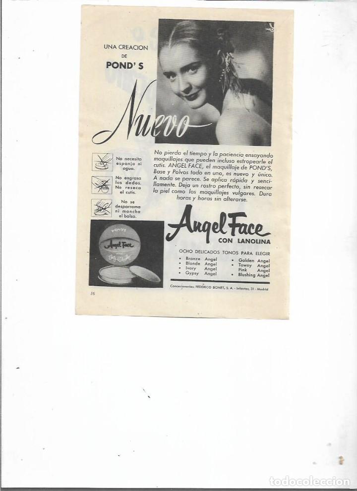 Coleccionismo: A&Ntilde;O 1957 RECORTE PRENSA PUBLICIDAD POND'S PONDS MAQUILLAJE ANGEL FACE COSMETICA BELLEZA