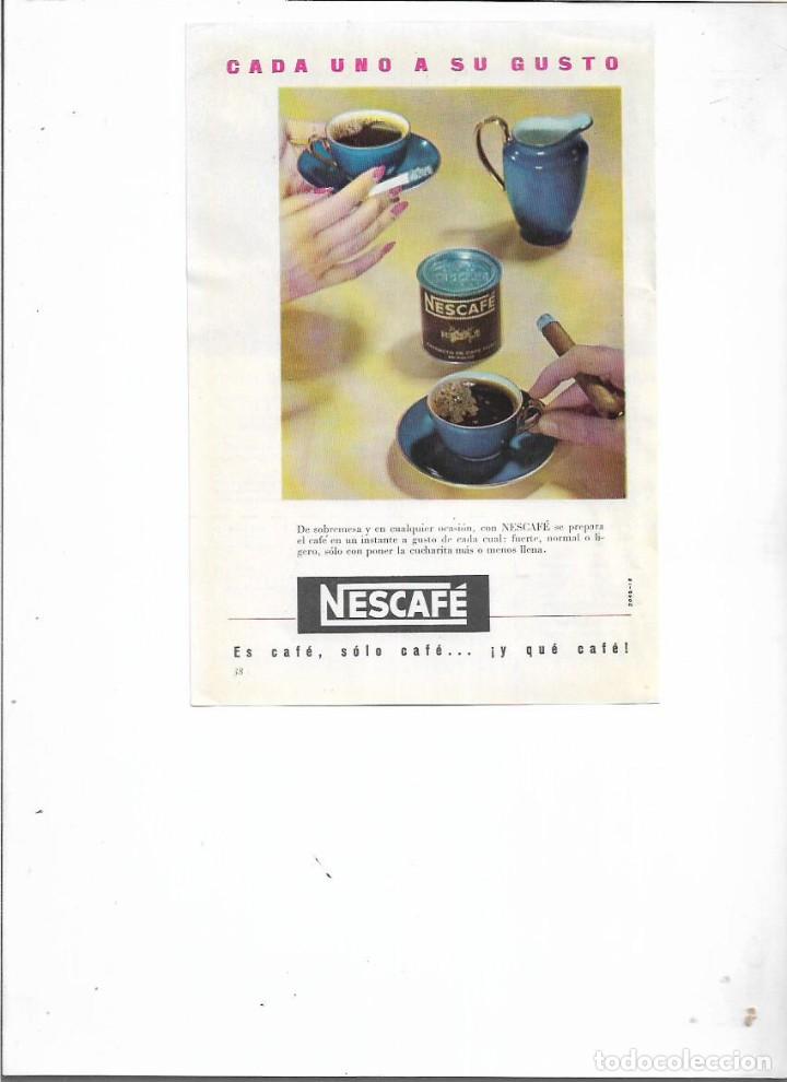 Coleccionismo: A&Ntilde;O 1957 RECORTE PRENSA PUBLICIDAD NESCAFE SOLUBLE CAFE EN GRANO MOLIDO