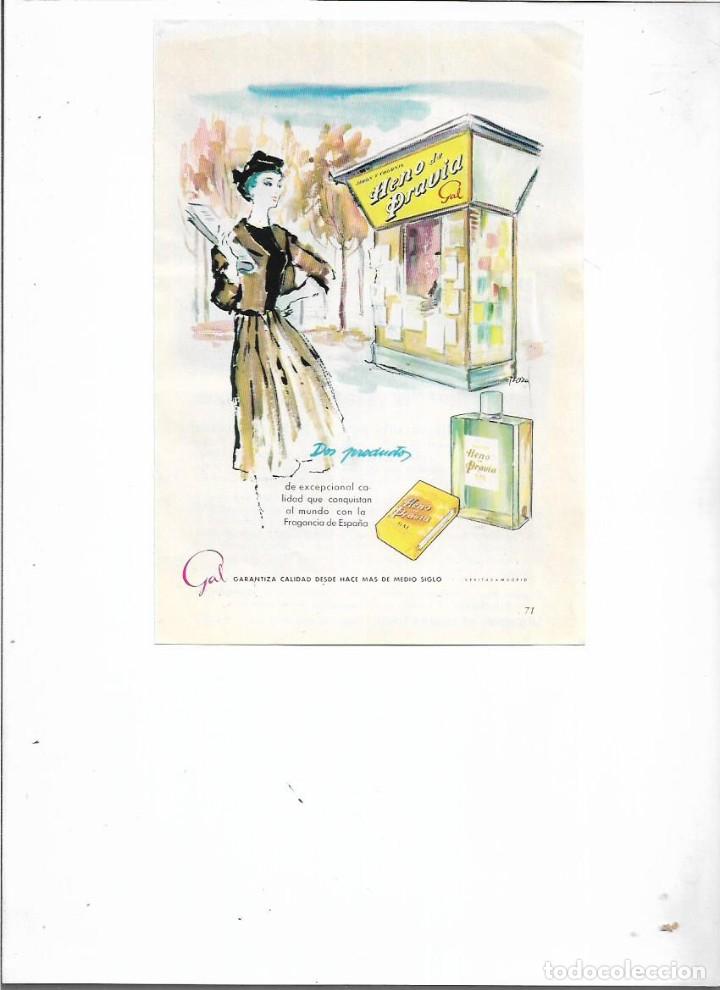 Coleccionismo: A&Ntilde;O 1957 RECORTE PRENSA PUBLICIDAD HENO DE PRAVIA JABON COLONIA PERFUMERIA GAL