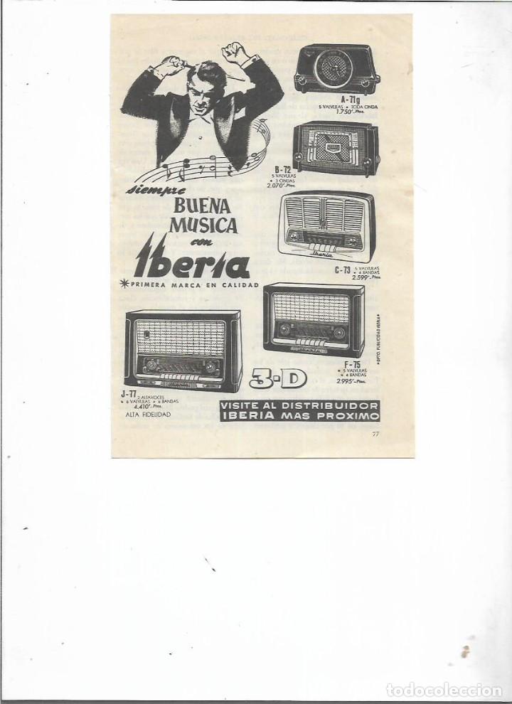 Coleccionismo: A&Ntilde;O 1957 RECORTE PRENSA PUBLICIDAD IBERIA RADIO BUENA MUSICA
