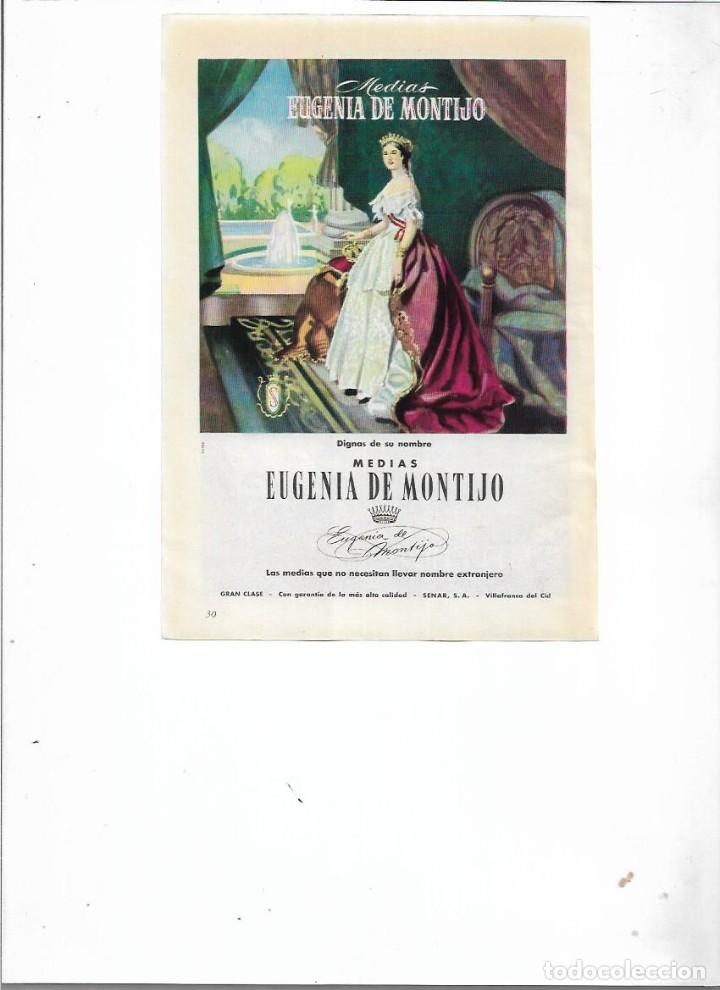Collecting paper: A&Ntilde;O 1958 RECORTE PRENSA PUBLICIDAD MEDIAS EUGENIA DE MONTIJO SENAR VILLAFRANCA DEL CID