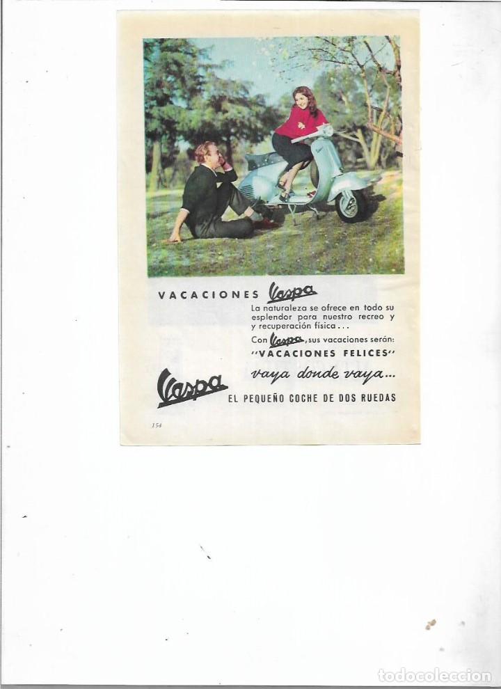 Coleccionismo: A&Ntilde;O 1958 RECORTE PRENSA PUBLICIDAD VESPA MOTO ESCUTER SCOOTER