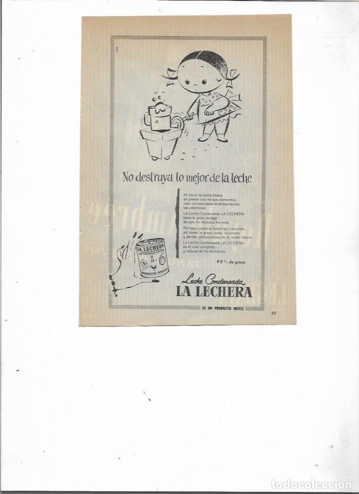 Colecionismo: A&Ntilde;O 1955 RECORTE PRENSA PUBLICIDAD LECHE CONDENSADA LA LECHERA