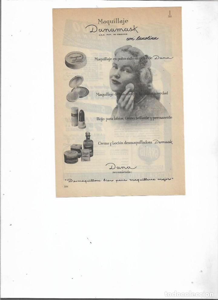 Colecionismo: A&Ntilde;O 1955 RECORTE PRENSA PUBLICIDAD DANAMASK MAQUILLAJE COSMETICA