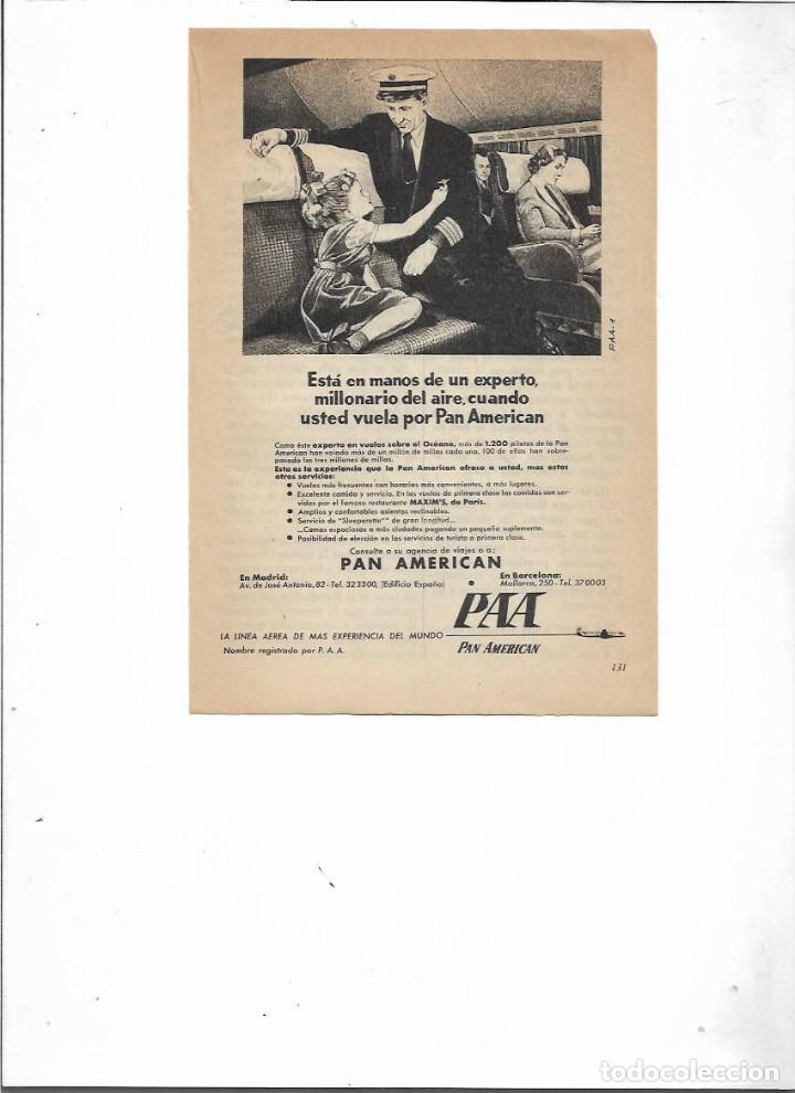 Colecionismo: A&Ntilde;O 1955 RECORTE PRENSA PUBLICIDAD LINEAS AEREAS PAA PAN AMERICAN