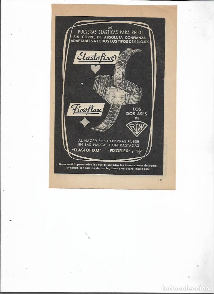 Colecionismo: A&Ntilde;O 1955 RECORTE PRENSA PUBLICIDAD ELASTOFIXO FIXOFLEX PULSERAS ELASTICAS PARA RELOJ