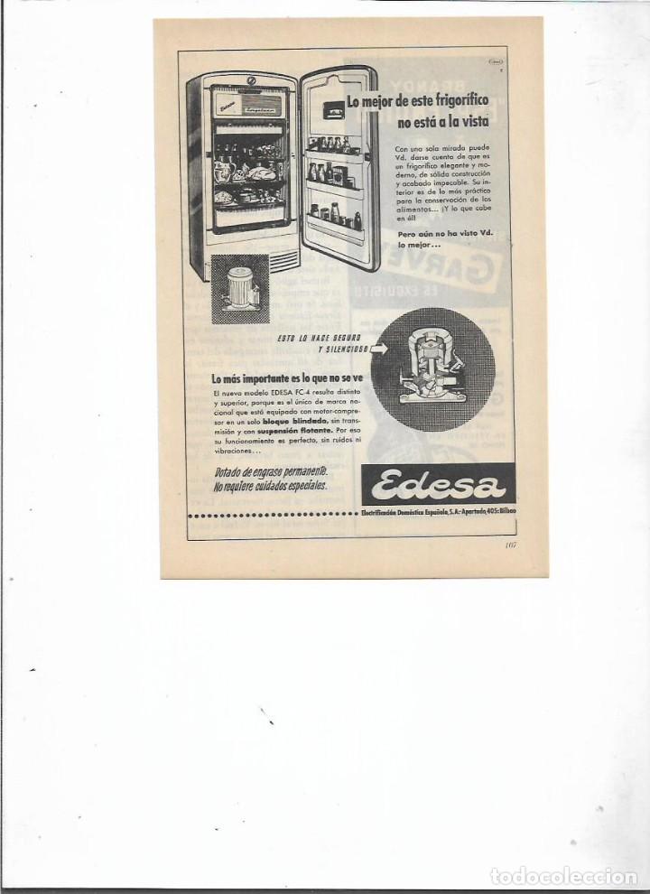 Colecionismo: A&Ntilde;O 1954 RECORTE PRENSA PUBLICIDAD EDESA FRIGORIFICO NEVERA ELECTRODOMESTICOS