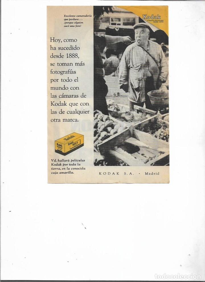 Colecionismo: A&Ntilde;O 1955 RECORTE PRENSA PUBLICIDAD KODAK FOTOGRAFIA PELICULAS KODAK CARRETE FOTOS