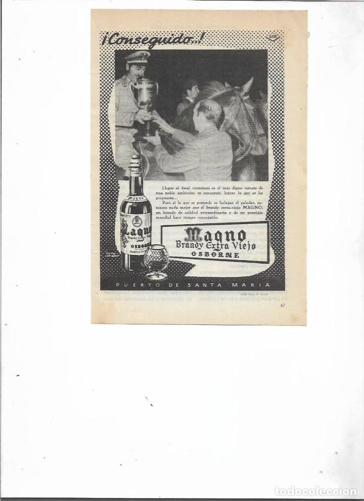 Colecionismo: A&Ntilde;O 1955 RECORTE PRENSA PUBLICIDAD BEBIDAS MAGNO BRADY EXTRA VIEJO OSBORNE PUERTO DE SANTA MARIA