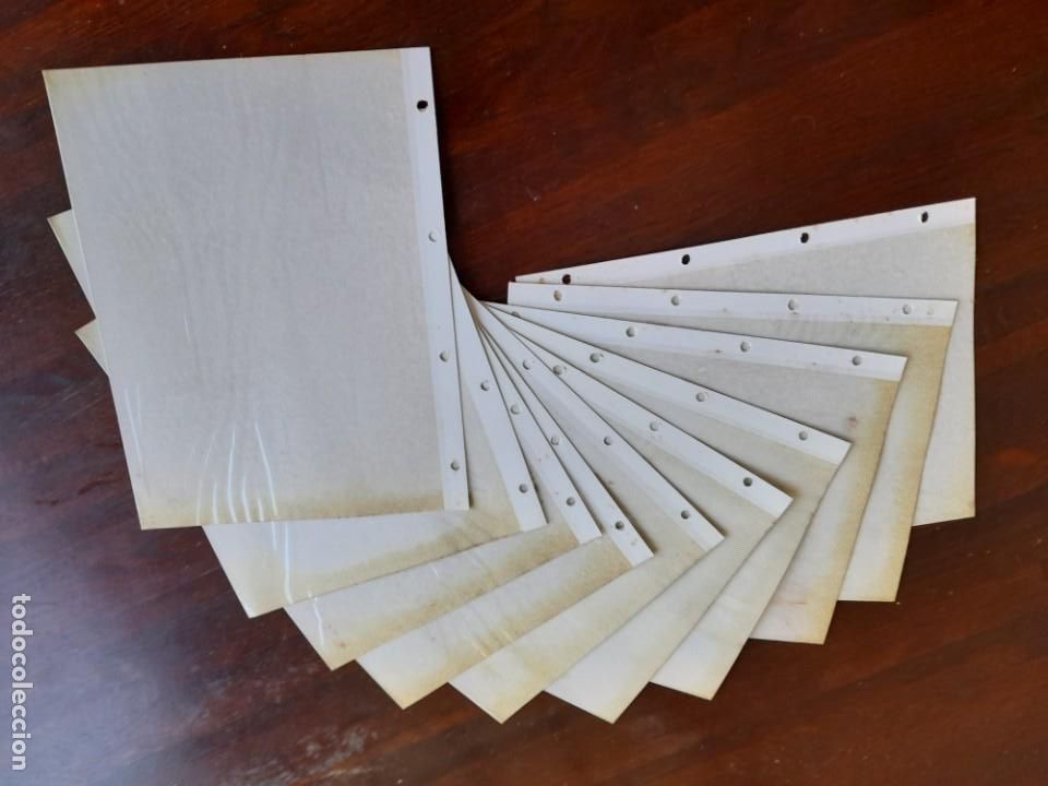 Coleccionismo: LOTE DE 10 HOJAS RECICLADAS ADHESIVAS PARA &Aacute;LBUM DE FOTOS POSTALES ETC ETC