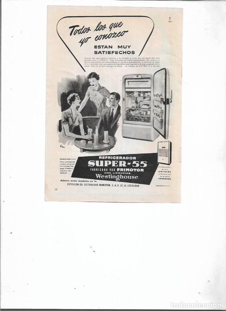 Coleccionismo: A&Ntilde;O 1955 RECORTE PRENSA PUBLICIDAD FRIMOTOR SUPER NEVERA REFRIGERADOR WESTINGHOUSE ELECTRODOMESTICOS