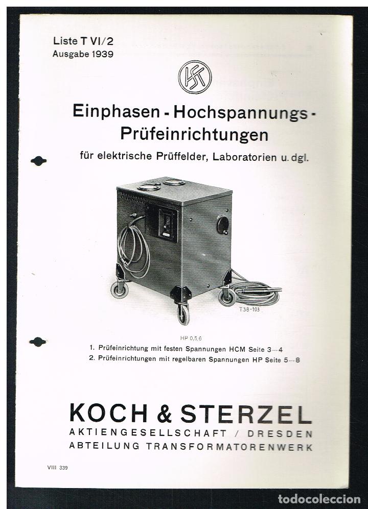 Collectionnisme: SCHEITELWERT MEBEINRICHTUNG SUM UND MEBFUNKESTRECKEN - KOCH & STERZEL - LISTA T VI/2 - 1939