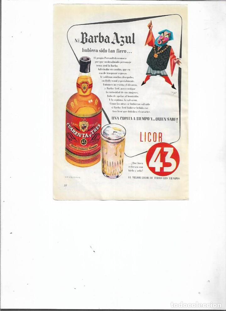 Collecting paper: A&Ntilde;O 1958 RECORTE PRENSA PUBLICIDAD BEBIDAS LICOR 43 BARBA AZUL