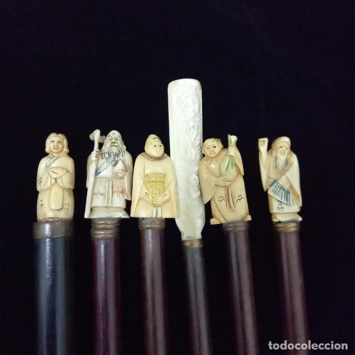 Coleccionismo: Lote de Bastones de Marfil Netsukes - Foto 1