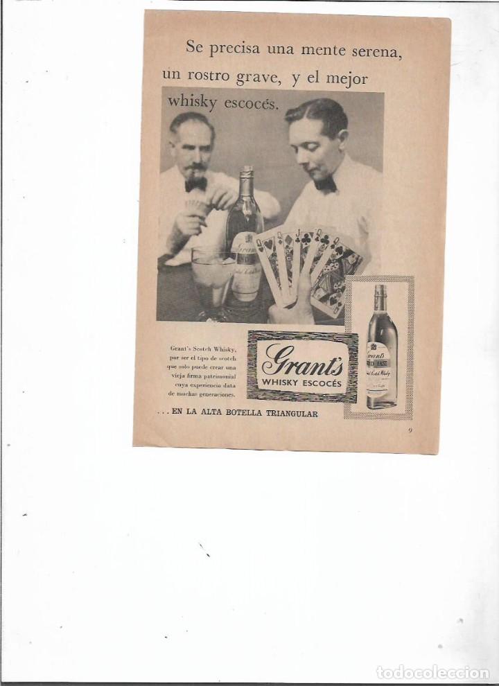 Coleccionismo: A&Ntilde;O 1958 RECORTE PRENSA PUBLICIDAD BEBIDAS GRANT'S GRANTS WHISKY ESCOCES SCOTCH