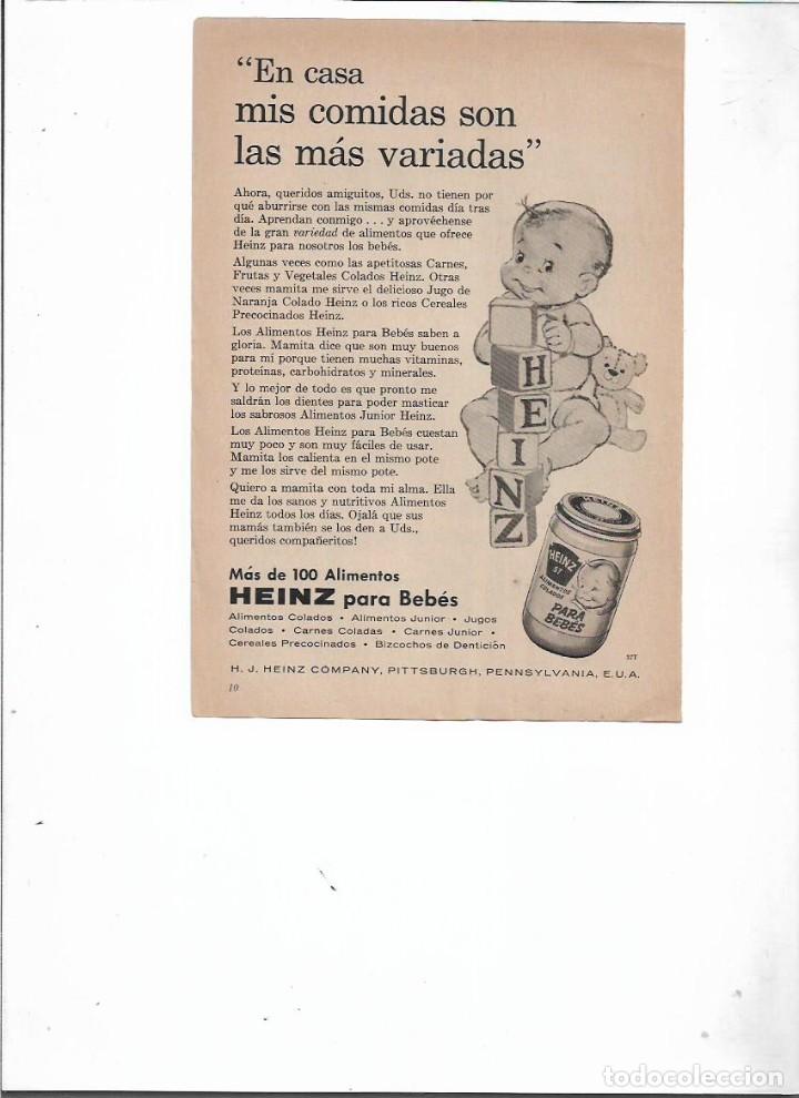 Sammelleidenschaft Papier: A&Ntilde;O 1958 RECORTE PRENSA PUBLICIDAD HEINZ PARA BEBES ALIMENTACION INFANTIL POTITOS