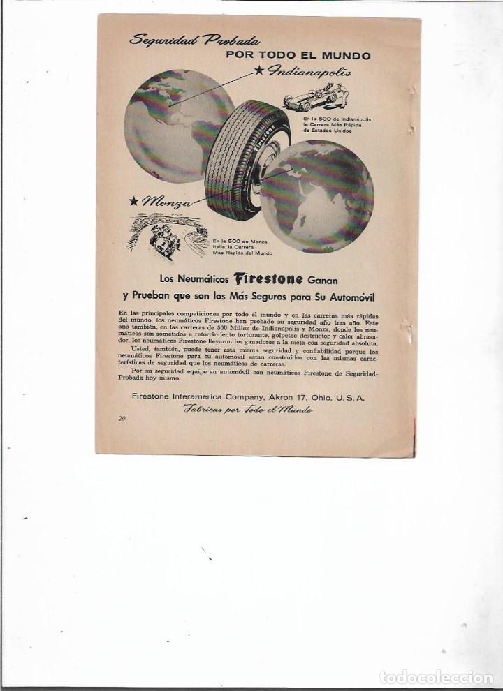 Colecionismo: A&Ntilde;O 1958 RECORTE PRENSA PUBLICIDAD FIRESTONE NEUMATICOS RUEDAS COCHE AUTOMOVIL