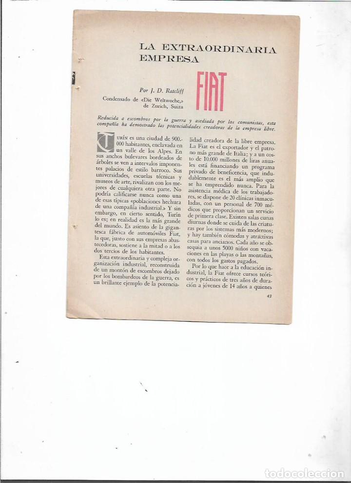 Coleccionismo: A&Ntilde;O 1958 RECORTE PRENSA FIAT EMPRESA EXTRAORDINARIA AUTOMOVIL COCHE VITTORIO VALLETTA