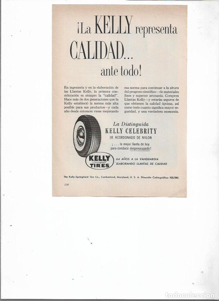 Colecionismo: A&Ntilde;O 1958 RECORTE PRENSA PUBLICIDAD KELLY CELEBRITY LLANTAS COCHE AUTOMOVIL RUEDAS