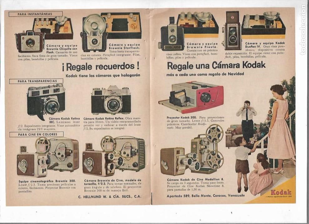 Coleccionismo: A&Ntilde;O 1958 RECORTE PRENSA PUBLICIDAD KODAK FOTOGRAFIA PRODUCTOS CAMARA CINE FOTOS