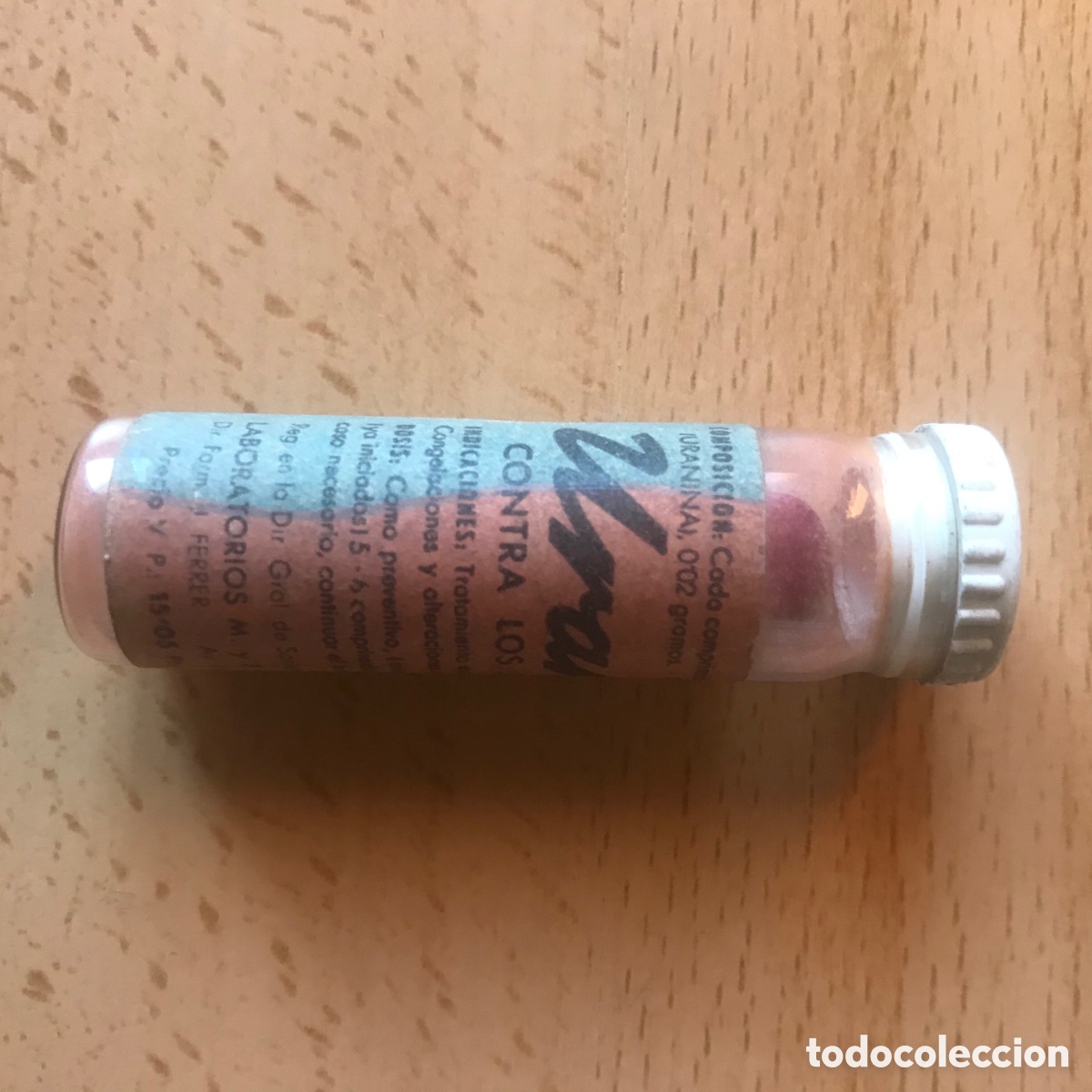 Coleccionismo: Frasco de pastillas para saba&ntilde;ones a&ntilde;os 40/50