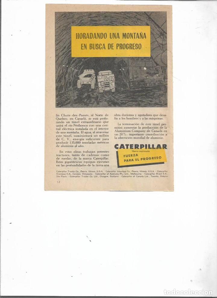 Colecionismo: A&Ntilde;O 1958 RECORTE PRENSA PUBLICIDAD CATERPILLAR MAQUINARIA