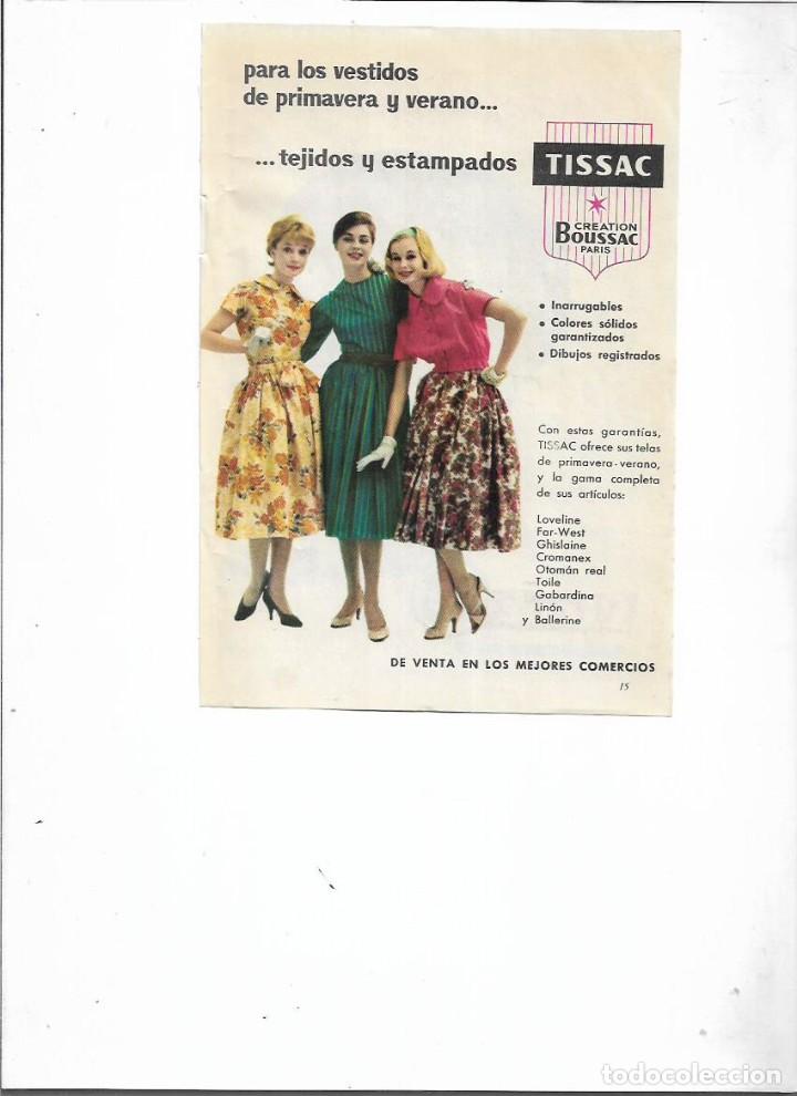 Collectionnisme: A&Ntilde;O 1958 RECORTE PRENSA PUBLICIDAD TISSAC TEJIDOS ESTAMPADOS CREACION BOUSSAC PARIS