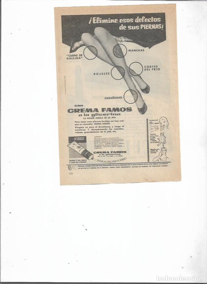 Colecionismo: A&Ntilde;O 1958 RECORTE PRENSA PUBLICIDAD FAMOS CREMA A LA GLICERINA CUIDADO DE LA PIEL PIERNAS