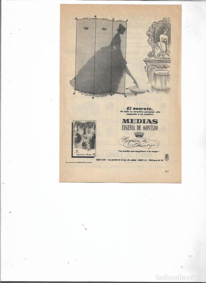 Colecionismo: A&Ntilde;O 1958 RECORTE PRENSA PUBLICIDAD MEDIAS EUGENIA DE MONTIJO SENAR VILLAFRANCA DEL CID